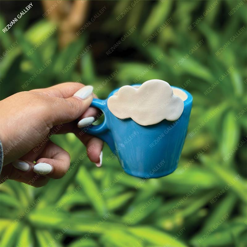 فنجون ابری سرامیکی آبی تیره