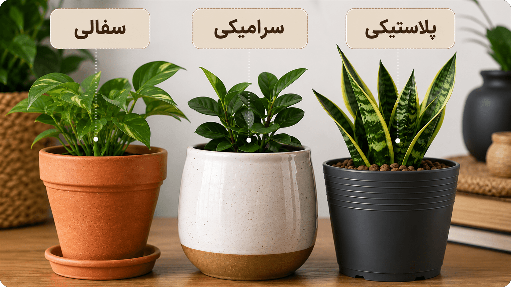عکس گلدان های پلاستیکی، سرامیکی، سفالی